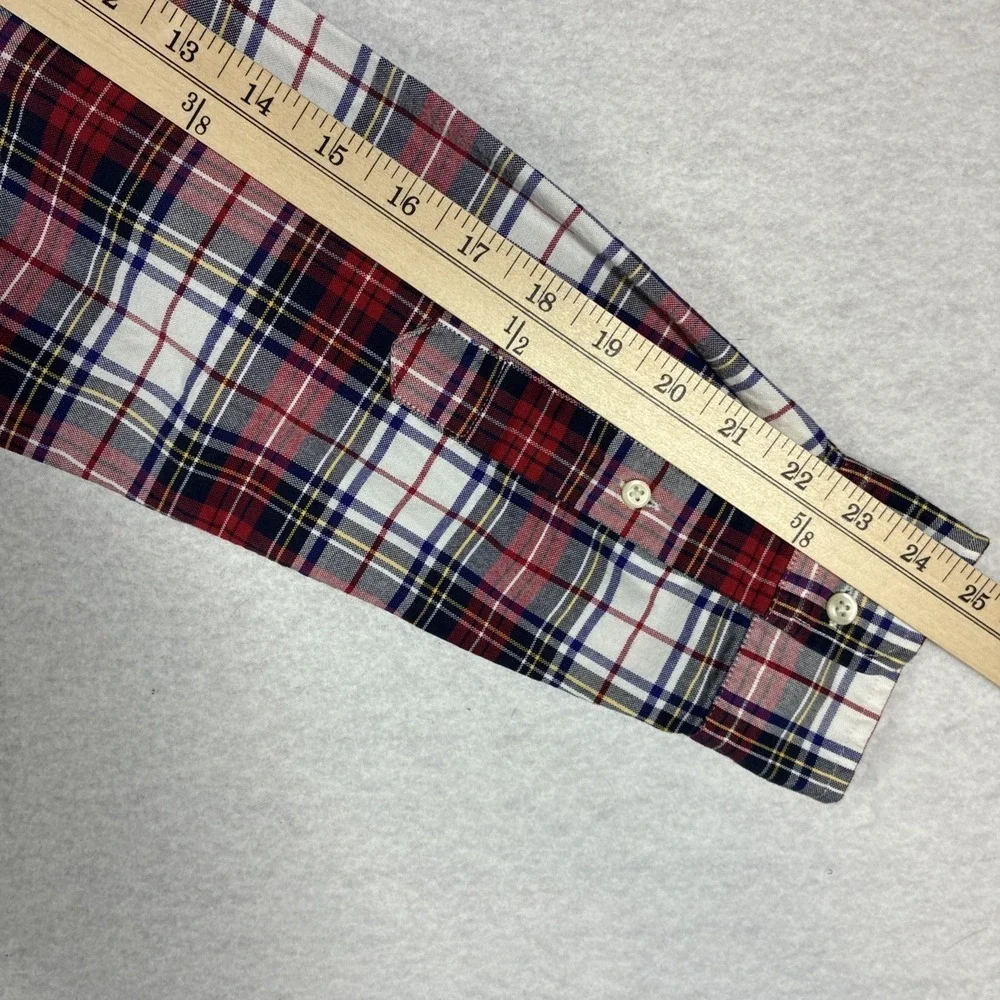 Polo Ralph Lauren Mens Classic Fit Tartan Plaid Button Down Medium Flesh Pony